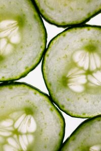 Kaboompics - Cucumber Slices on White Background