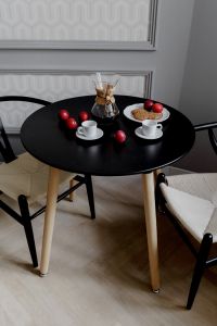 Kaboompics - Breakfast served with coffee, cookies and plums