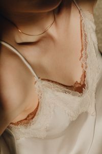 Kaboompics - Light Beige Nightgown and Delicate Lace Trim