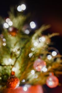 Kaboompics - Atmospheric Blurred Christmas Tree on Navy Blue