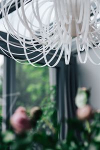 Kaboompics - White Sculptural Pendant Light in Modern Interior
