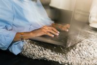 Kaboompics - Motion Blur Flash Photography of Laptop on Silver Blanket