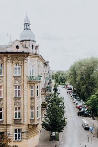 Kaboompics - Historic Krakow Street with Ornate Corner Building