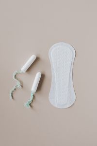 Kaboompics - Sanitary Pad with Two Tampons, Minimal Menstrual Hygiene Set