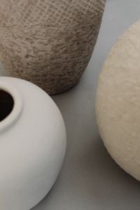 Kaboompics - Close-Up of Rough Textured Beige Ceramic Vase
