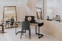 Kaboompics - Modern Dressing Table with Mirrors and Upholstered Chair