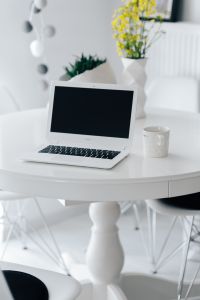 Kaboompics - Workplace with laptop on table at home