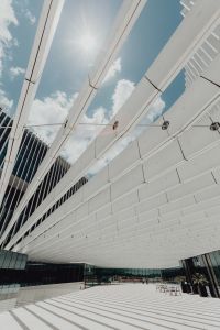 Kaboompics - Modern white building, EDP Headquarters of architect Aires Mateus, Lisbon, Portugal