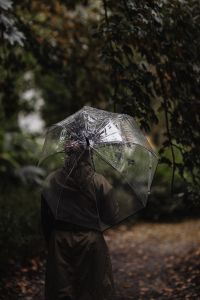 Kaboompics - Person Walking with a Transparent Umbrella in Autumn Rain