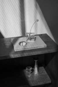 Kaboompics - Black and White Still Life with Glass Vase and Window Shadows