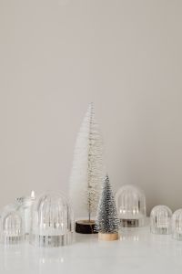 Kaboompics - White Bottlebrush Christmas Tree on Neutral Background