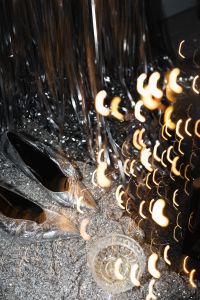Kaboompics - Champagne Coupes and Silver Disco Balls with Golden Light Trails