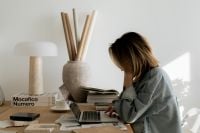 Kaboompics - Interior Design Workspace with Laptop, Material Samples and Creative Desk