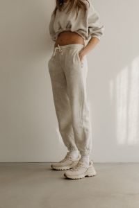 Kaboompics - Casual White Joggers and Chunky Sneakers