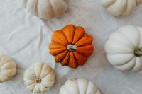 Kaboompics - Close Up of Orange and White Mini Pumpkins