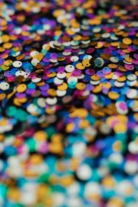 Kaboompics - Colorful Purple and Gold Sequin Folds with Shallow Depth of Field, Glitter Background