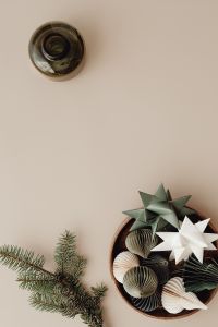 Kaboompics - Soft Neutral Christmas Background with Festive Ornament Arrangement and Copy Space