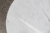 Kaboompics - White Marble Side Table with Fine Gray Veining and Ribbed Detail, Minimal Furniture Styling