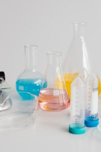 Kaboompics - Laboratory Flasks With White Copy Space