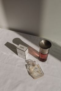Kaboompics - Chanel No. 5 Perfume and Dom Rosa Bottle with Beauty Box