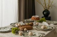 Kaboompics - Neutral Easter Table Setting with Spring Centerpiece