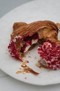 Kaboompics - Close-Up Croissant with Raspberry Cream Filling