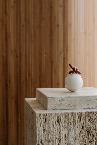 Kaboompics - Red Beaded Earrings on a White Ceramic Sphere