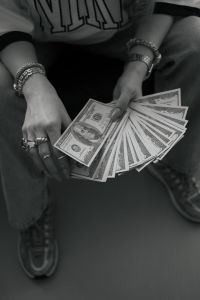 Kaboompics - Black and White Money Aesthetic With Dollar Bills