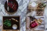 Kaboompics - Top view of coffee table with decorations