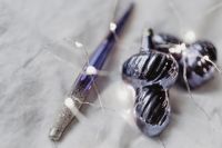 Kaboompics - Violet Christmas Ornaments with Decorative Silver Detail