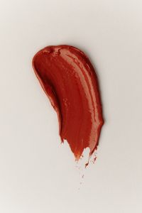 Kaboompics - Single Terracotta Red Lipstick Swatch
