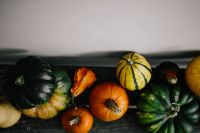 Kaboompics - Assorted Gourds on Dark Wood Background