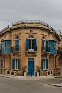 Kaboompics - Historic Malta Townhouse with Blue Wooden Balcony
