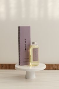 Kaboompics - Minimal Fragrance Packaging on a White Pedestal with Copy Space
