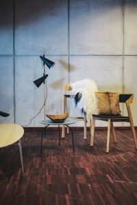 Kaboompics - Collection of chairs and tables arranged at a design exhibition