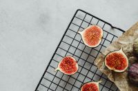 Kaboompics - Fresh Figs On Black Wire Rack And Marble Surface
