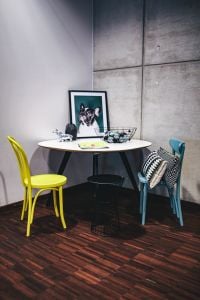 Kaboompics - Collection of chairs and tables arranged at a design exhibition