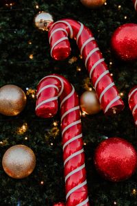 Kaboompics - Candy Cane Ornaments and Red Baubles on a Christmas Tree