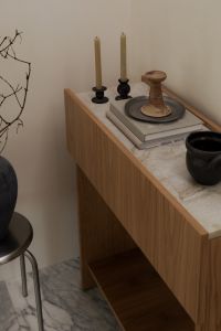 Kaboompics - Minimalist Home Decor with Branch Vase, Candles and Sculptural Tray