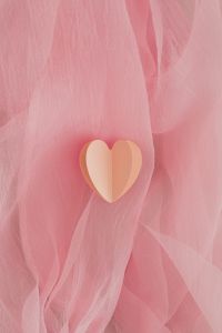 Kaboompics - Pale Paper Heart on Blush Pink Tulle, Romantic Background