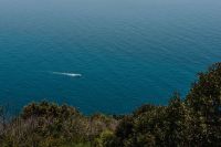 Kaboompics - Motorboat Wake across Deep Blue Water off the Amalfi Coast