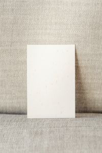 Kaboompics - Centered Vertical Business Card Mockup on Neutral Linen