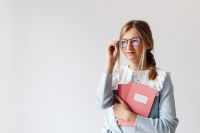 Kaboompics - Student Wearing Glasses Ready for School