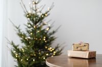 Kaboompics - Christmas Tree with Neutral Wrapped Gifts on a Table