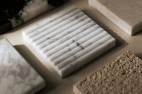 Kaboompics - Ribbed White Marble Texture Close-Up with Stone Swatches
