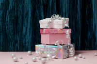 Kaboompics - Pastel Christmas Gift Boxes with Copy Space