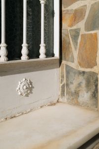Kaboompics - White Window Grille and Stone Wall