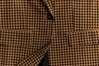 Kaboompics - Gingham Blazer Front View – Pockets and Button Detail