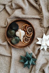 Kaboompics - Christmas Flat Lay with Paper Ornaments Dried Orange and Stars