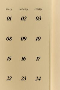Kaboompics - Friday Saturday and Sunday Dates on Minimal Calendar Page